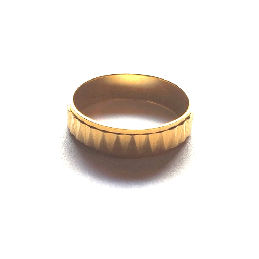 14K Wedding Band Ring Laser Etched Turkish Gold Size 6